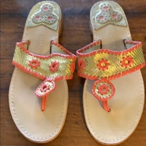 Jack Rogers size 10.5 orange and gold sandal